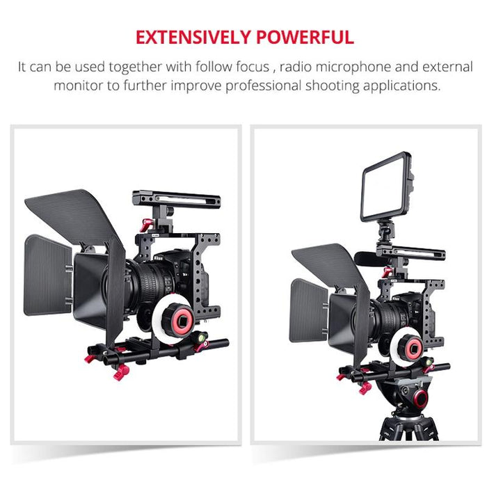 Video Camera Cage Stabilizer - Black Handle