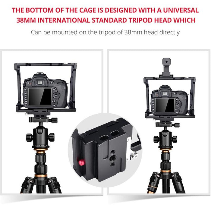 Video Camera Cage Stabilizer - Black Handle