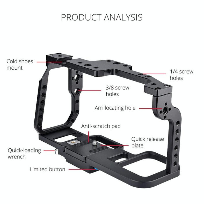 C9 Ylg0911A-A Video Camera Cage Stabilizer For Dji Bmpcc 4K Black