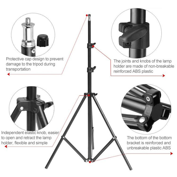 50X70Cm Single Light Softbox & 2M Photography Lighting Tripod Mount Stand & Arm Jib Crossbar Bracket Studio Flash Light Set