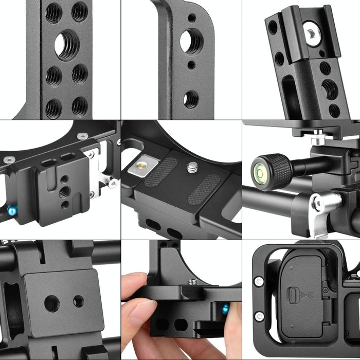 Video Camera Cage Stabilizer With Handle For Nikon Z6 / Z7 - Black