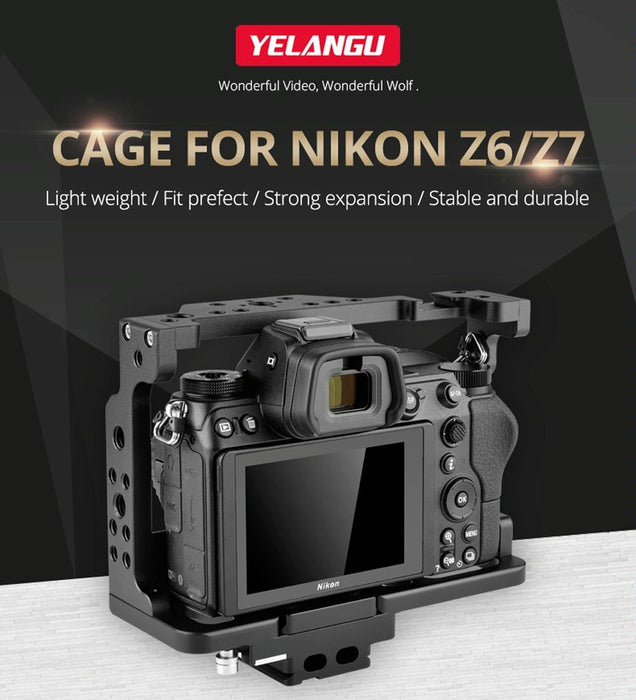 Video Camera Cage Stabilizer For Nikon Z6 / Z7 - Black