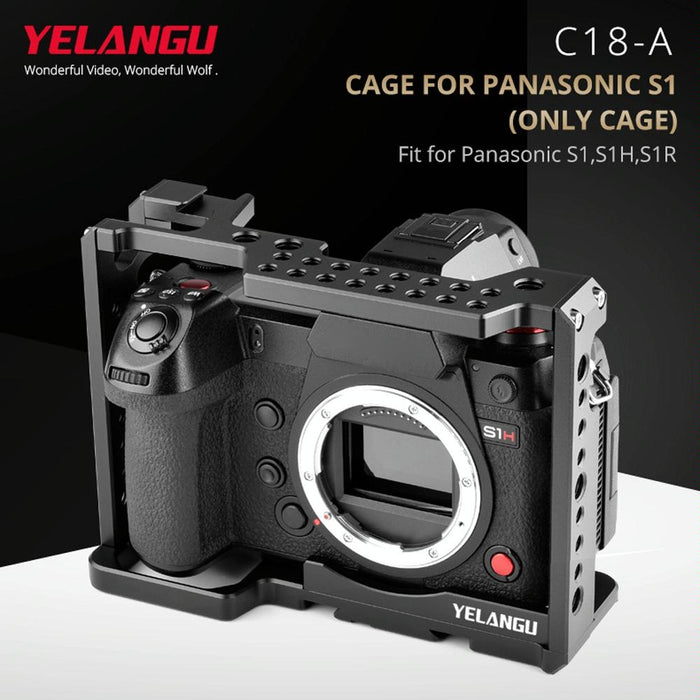 C18 Ylg0915A-A Video Camera Cage Stabilizer For Panasonic Lumix Dc-S1H / Dc-S1 / Dc-S1R Black