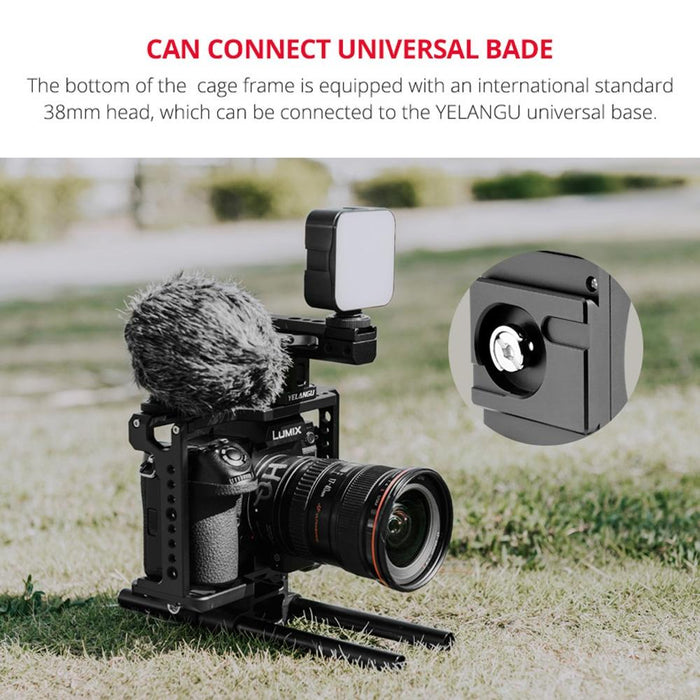 C18 Ylg0915A-B Video Camera Cage Stabilizer With Handle For Panasonic Lumix Dc-S1H / Dc-S1 / Dc-S1R Black