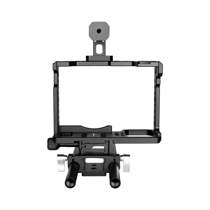 C18 Ylg0915A-C Video Camera Cage Stabilizer With Handle & Rail Rod Mount For Panasonic Lumix Dc-S1H / Dc-S1 / Dc-S1R Black