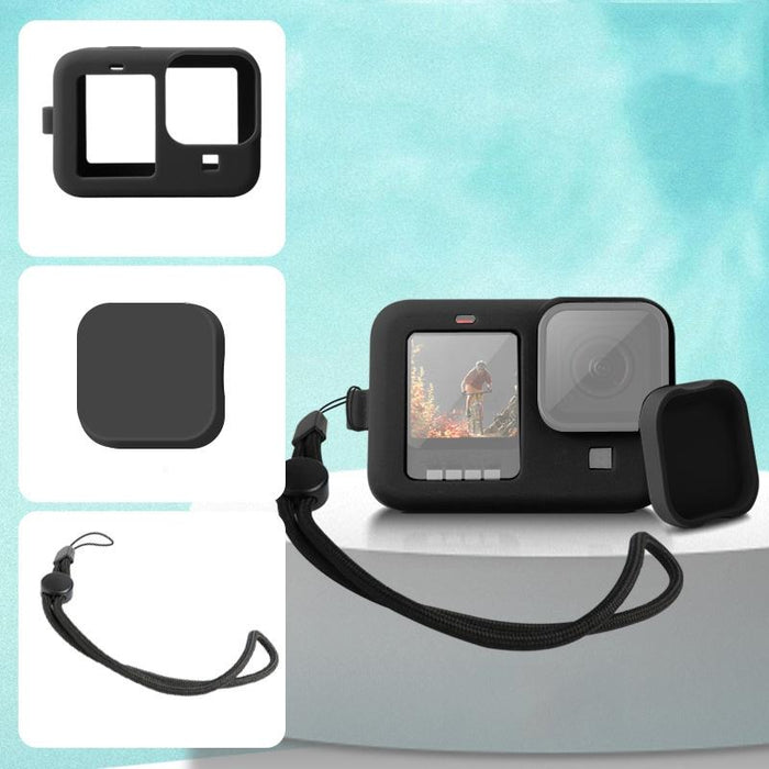 Silicone Case with Wrist Strap and Lens Cover for Gopro