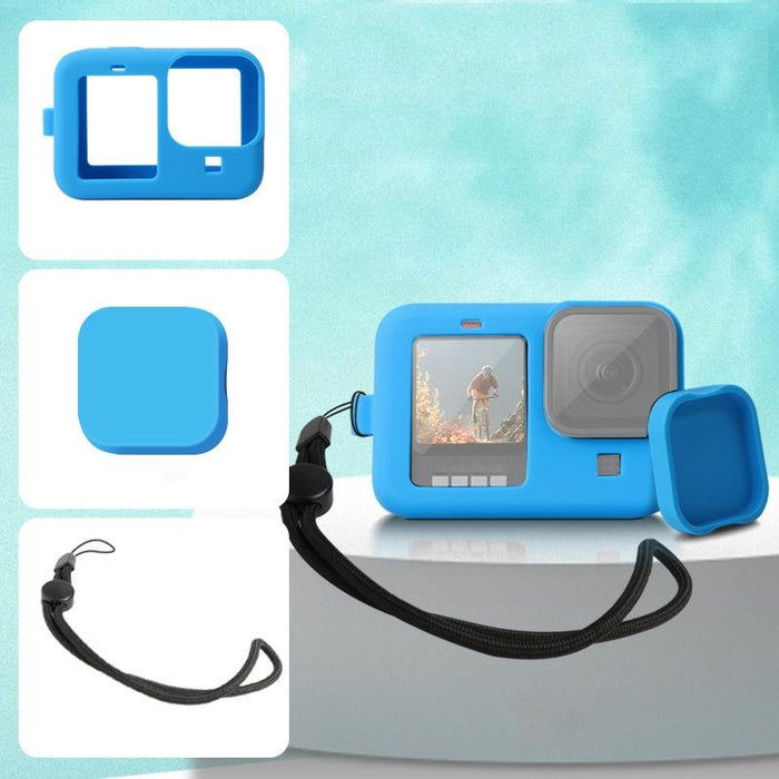 Silicone Case with Wrist Strap and Lens Cover for Gopro