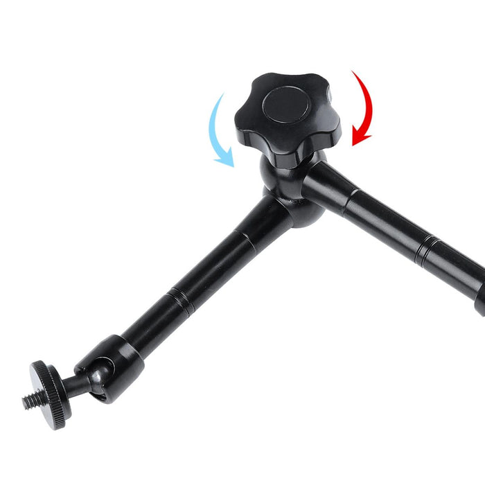 11 Inch Adjustable Friction Articulating Magic Arm & Large Claws Clips With Phone Clamp Black