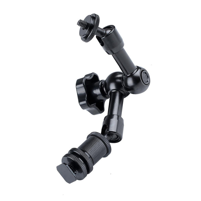 7 Inch Adjustable Friction Articulating Magic Arm & Large Claws Clips With Phone Clamp Black