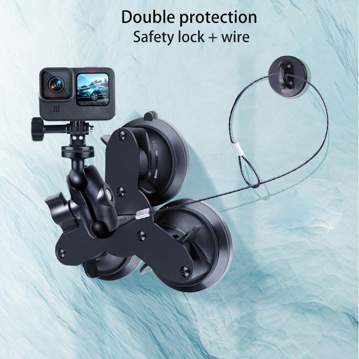 Triangle Suction Cup Mount Holder With Tripod Adapter Screw