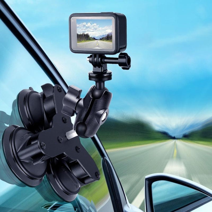 Triangle Suction Cup Mount Holder With Tripod Adapter Screw