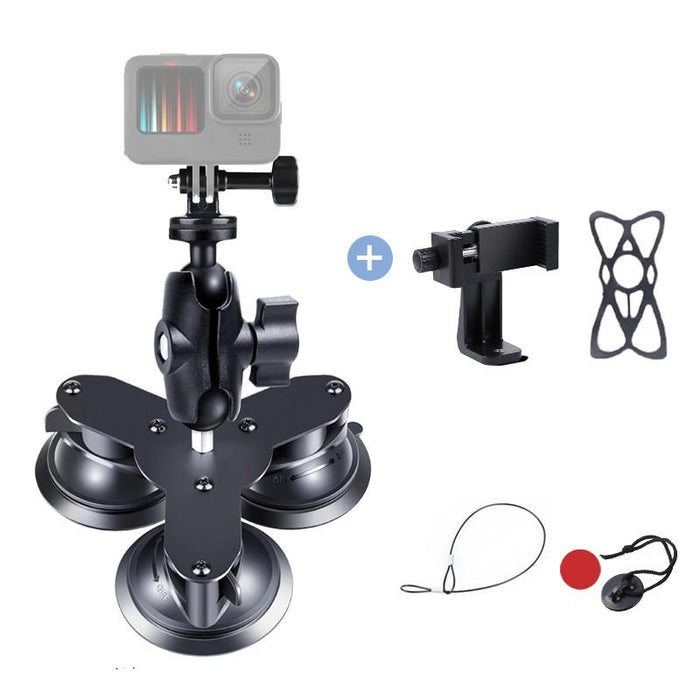 Triangle Suction Cup Mount Holder With Tripod Adapter Screw