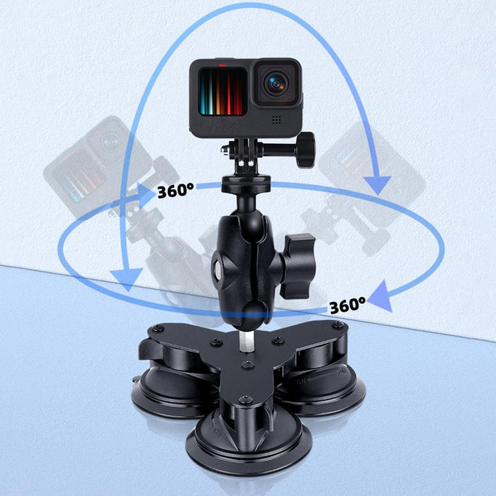 Triangle Suction Cup Mount Holder With Tripod Adapter Screw