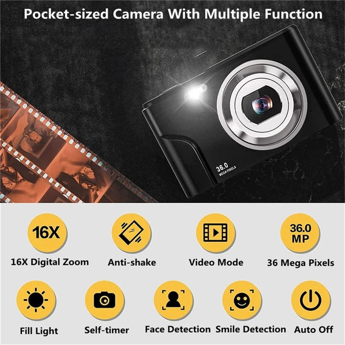 Dc311 2.4 Inch 36Mp 16X Zoom 2.7K Full Hd Digital Camera Children Card Camera