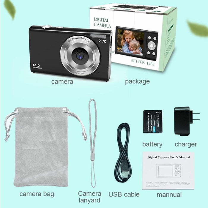 Dc402 2.4 Inch 44Mp 16X Zoom 1080P Full Hd Digital Camera Children Card Camera