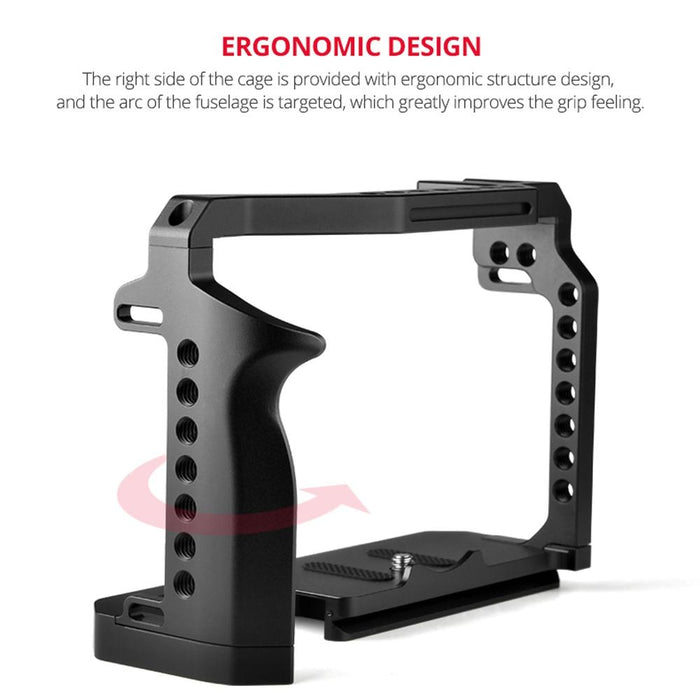 C22 Ylg0334B Video Camera Cage Stabilizer With Handle For Canon Eos R5/R6 Black