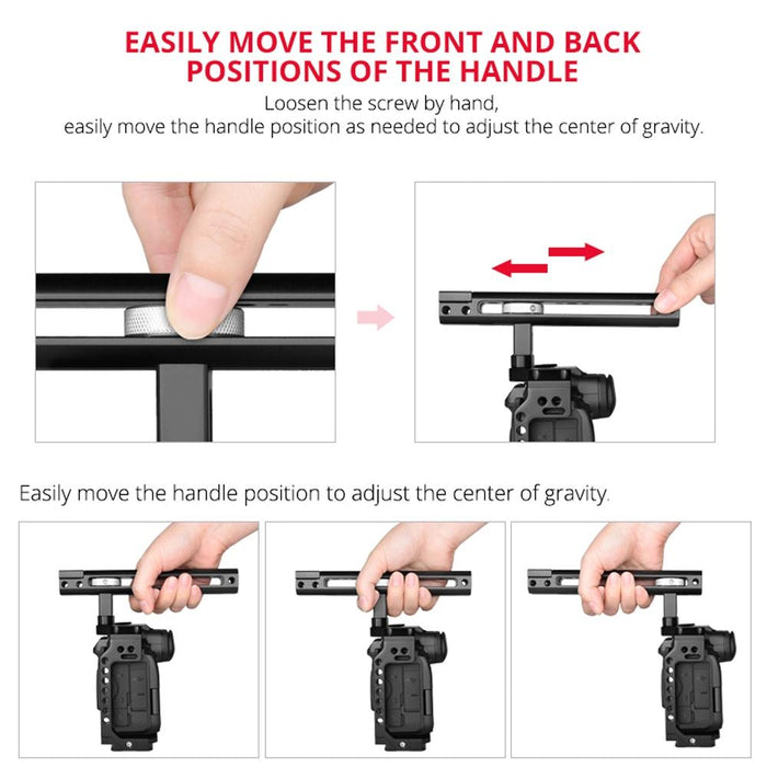 C22 Ylg0334B Video Camera Cage Stabilizer With Handle For Canon Eos R5/R6 Black