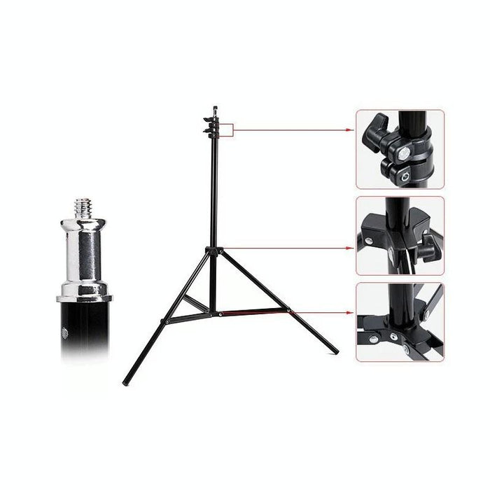 Sn302 1.9M Height Photography Aluminum Light Stand For Studio Flash Light Black