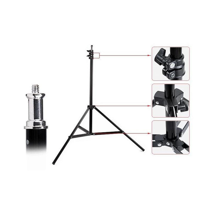 Sn303 2.8M Height Photography Aluminum Light Stand For Studio Flash Light Black