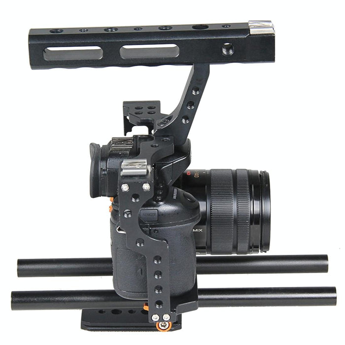 Ylg0904A-C Handle Video Camera Cage Stabilizer For Panasonic Lumix Dmc-Gh4 / Sony A7 & A7S & A7R & A7Rii & A7Sii Orange