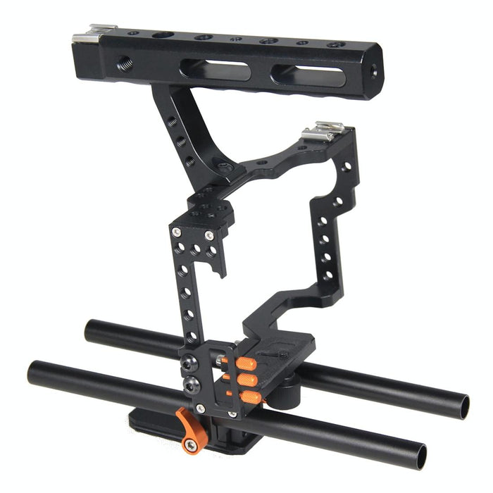 Ylg0904A-C Handle Video Camera Cage Stabilizer For Panasonic Lumix Dmc-Gh4 / Sony A7 & A7S & A7R & A7Rii & A7Sii Orange