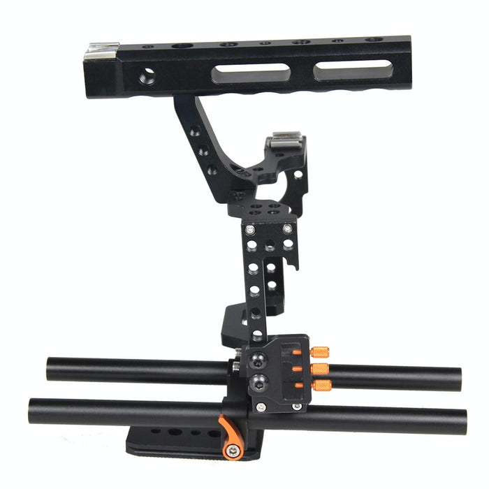 Ylg0904A-C Handle Video Camera Cage Stabilizer For Panasonic Lumix Dmc-Gh4 / Sony A7 & A7S & A7R & A7Rii & A7Sii Orange