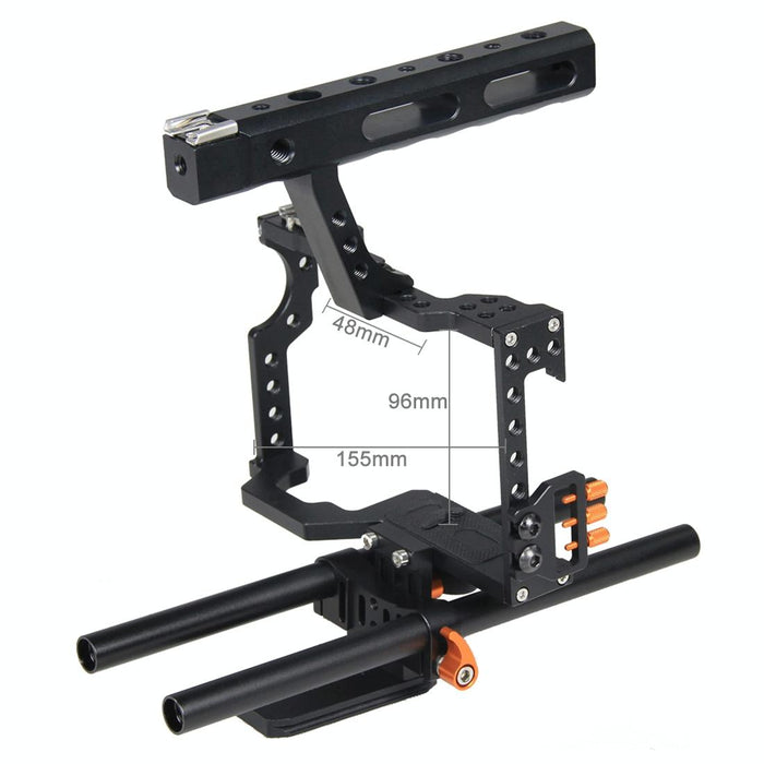 Ylg0904A-C Handle Video Camera Cage Stabilizer For Panasonic Lumix Dmc-Gh4 / Sony A7 & A7S & A7R & A7Rii & A7Sii Orange