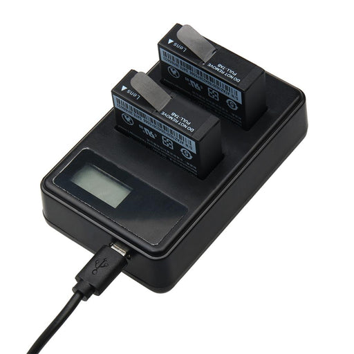 Lcd Screen Dual Batteries Charger With Usb Cable For Xiaoyi