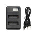 Lcd Screen Dual Batteries Charger With Usb Cable For Xiaoyi