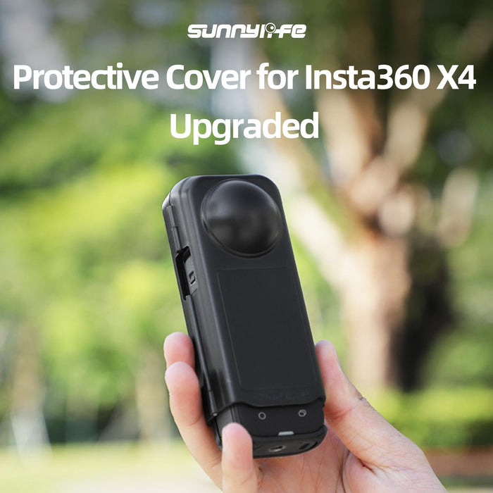 For Insta360 X4 Sunnylife Integrated Lens Screen Camera Cover Protector Screen Protective Case Transparent Black