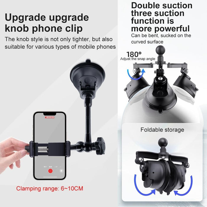 Single Suction Cup Articulating Friction Magic Arm Phone