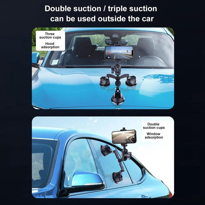 Single Suction Cup Arm Phone Mount with Connecting Rod