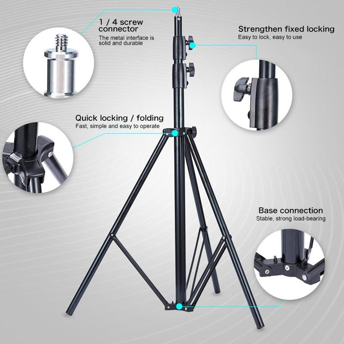 2.8M Height Professional Photography Metal Lighting Stand Holder For Studio Flash Light