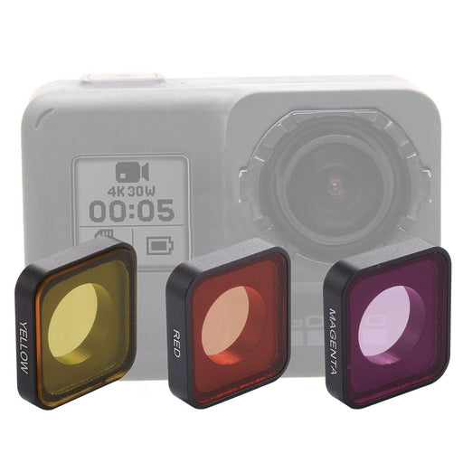 3 In 1 Snap On Lens Filter For Gopro Hero6/5 Red Yellow