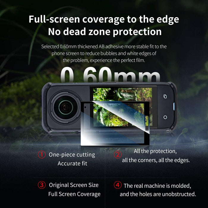 2-pack Tempered Glass Film for Insta360 X4 - Hd Quality