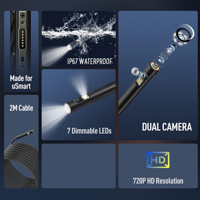 Ulefone Endoscope E2 Ip67 Waterproof Digital Endoscope For Ulefone Armor 9 / 9E / Power Armor 13 / 16 Pro / 18T / Armor Pad Black