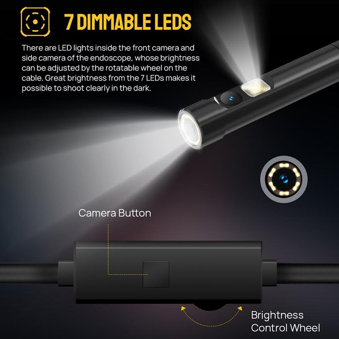 Ulefone Endoscope E2 Ip67 Waterproof Digital Endoscope For Ulefone Armor 9 / 9E / Power Armor 13 / 16 Pro / 18T / Armor Pad Black