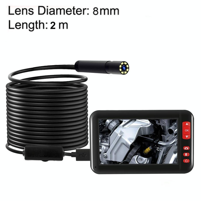 4.3 Inch Screen Display Hd1080P Inspection Endoscope With 8 Leds Length 2M Lens Diameter 8Mm Mild Line