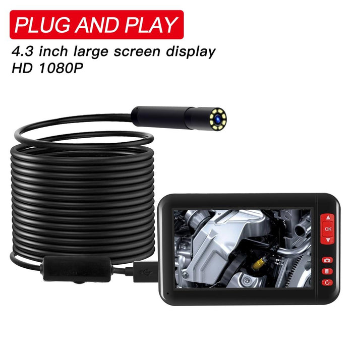 4.3 Inch Screen Display Hd1080P Inspection Endoscope With 8 Leds Length 5M Lens Diameter 8Mm Mild Line