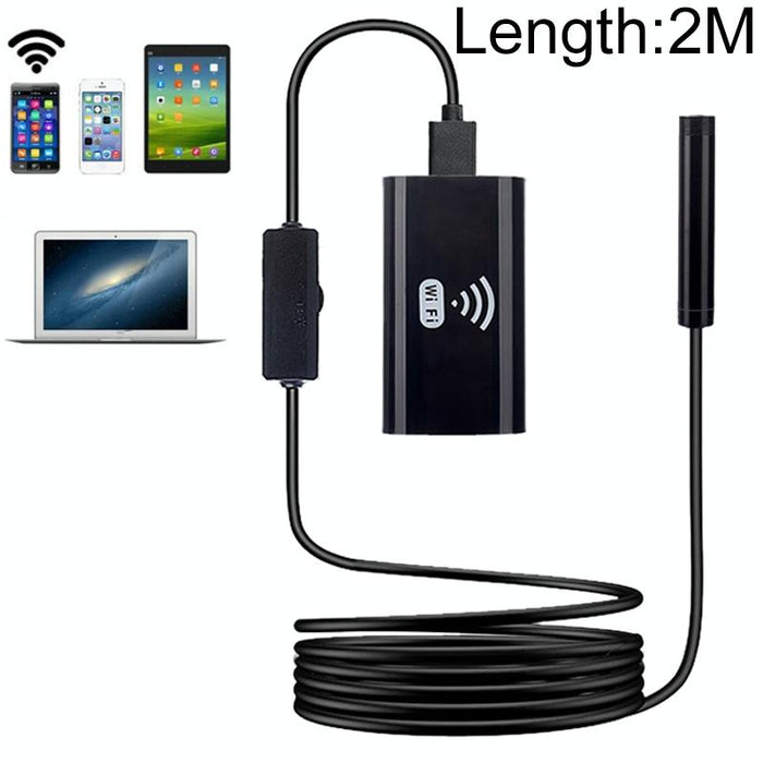 F99 Hd Mobile Phone Endoscope 8Mm Waterproof Pipe Endoscope Wifi Version Flexible Cord Length 2M Black