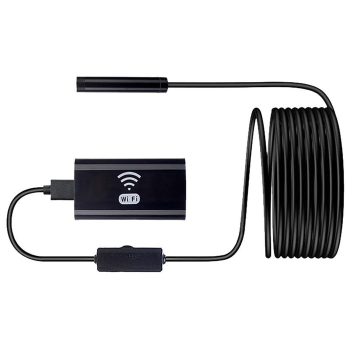 Hd Mobile Phone Endoscope 8Mm Waterproof Pipe Endoscope Wifi Version Flexible Cord Length 5M Black