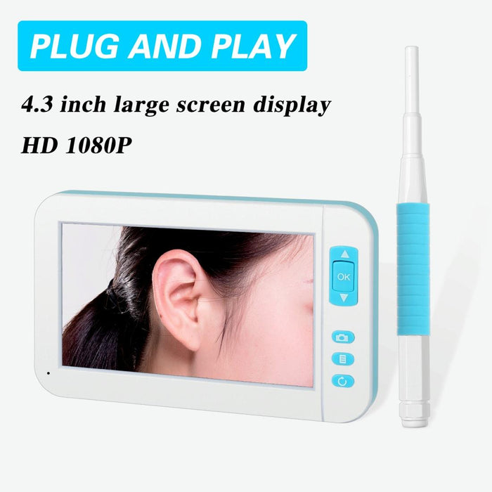 C01 4.3 Inch Screen Display Hd1080P Visual Earspoon Endoscope With 6 Leds Diameter 5.5Mm