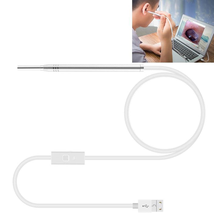 1Mp Hd Visual Ear Nose Tooth Endoscope Borescope With 6 Leds Lens Diameter 3.9Mm Silver