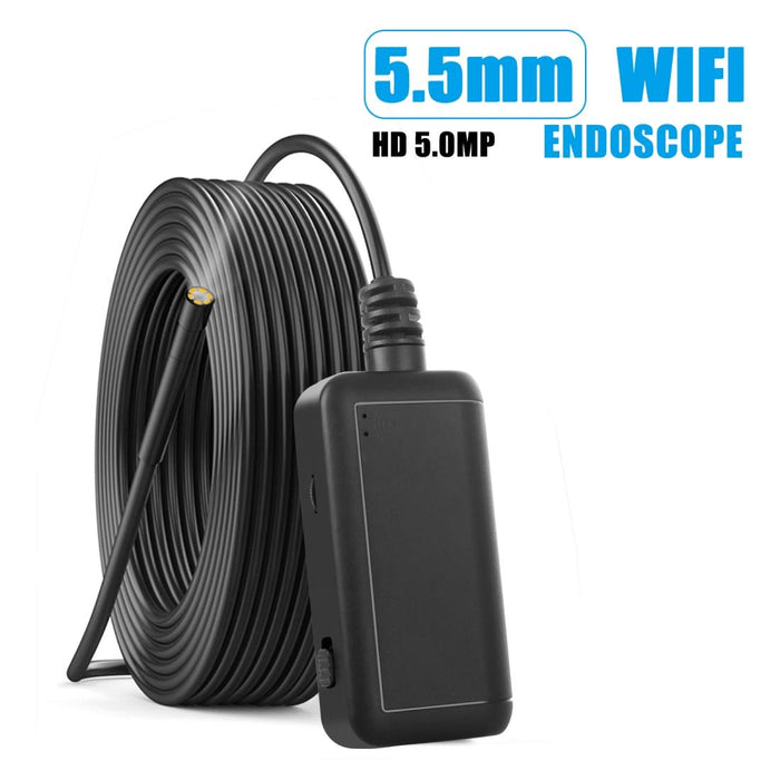 F220 5.5Mm Hd 5.0Mp Wifi Endoscope Inspection Camera With 6 Leds Length 5M