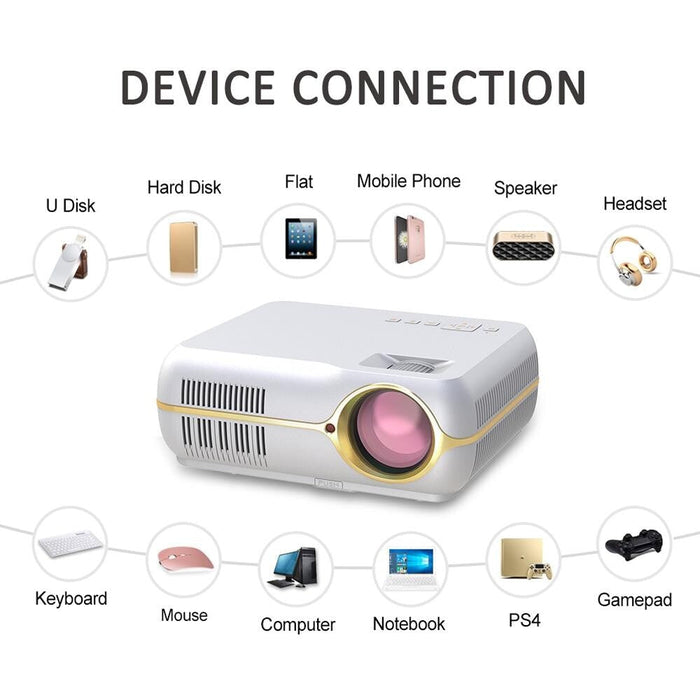 Dh-A10 5.8 Inch Lcd Screen 4200 Lumens 1280 X 800P Hd Smart Projector With Remote Control White