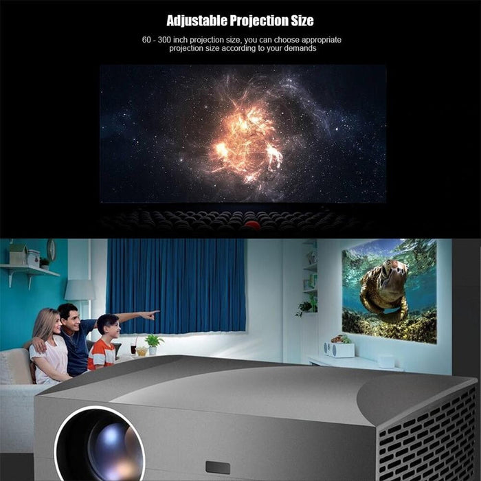 F30 5.8 Inch Lcd Screen 4200 Lumens 1920 X 1080P Full Hd Smart Projector With Remote Control Supports Audio Out / Spdif/ Av In / Usb / Hdmi Black