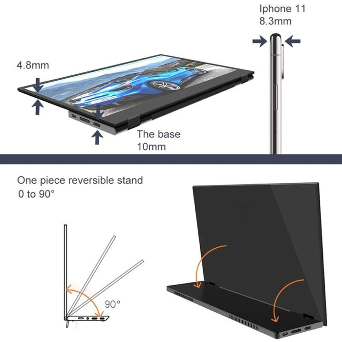 M8 14Inch 1080P Ultra-Thin Hd Portable Narrow-Edge Display