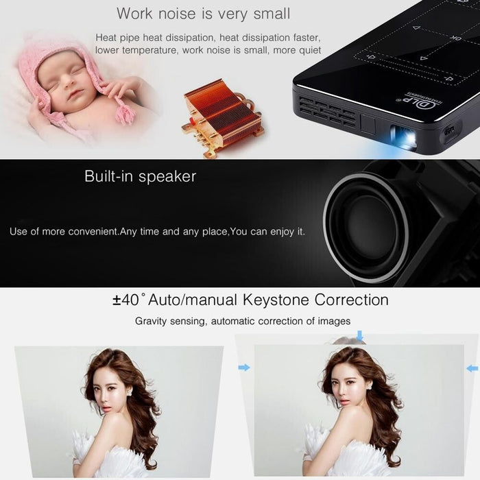 P09 Portable 4K Ultra Hd Dlp Mini Smart Projector With Infrared Remote Control