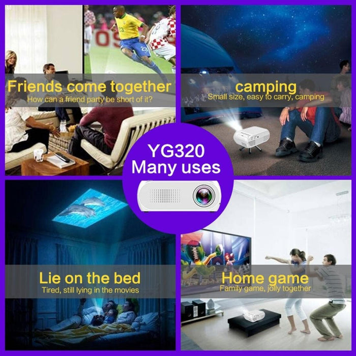 Yg320 320 X 240 Mini Led Projector Home Theater Supports Hdmi & Av & Sd & Usb