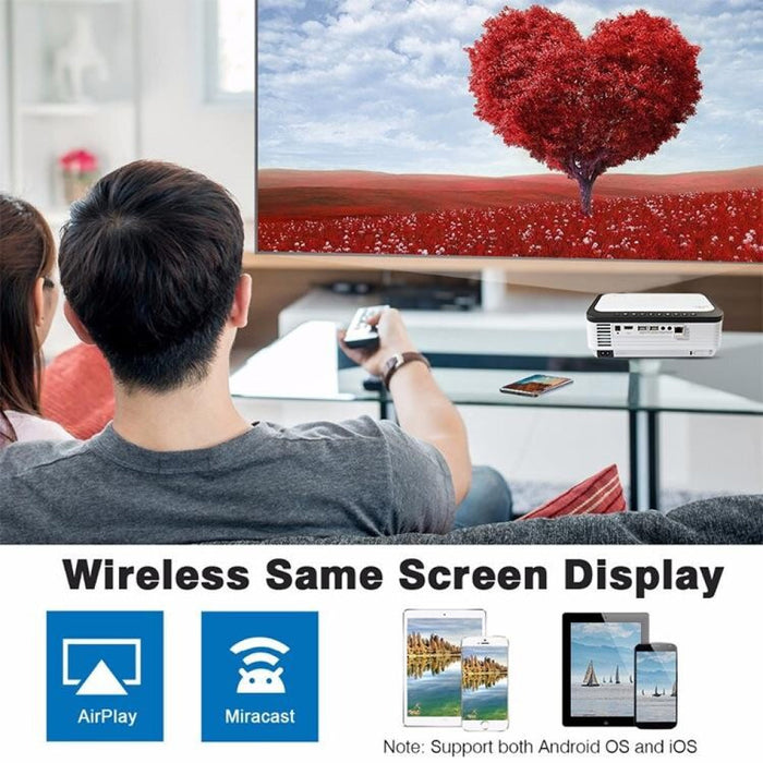 L6 5 Inch 200 Ansi Lumens 1920 X 1080P Android 6.0 Hd Bluetooth 4.0 Wifi Hd Smart Projector Supports Av / Vga / Hdmi / 2 X Usb / Rj45 1G + 8G